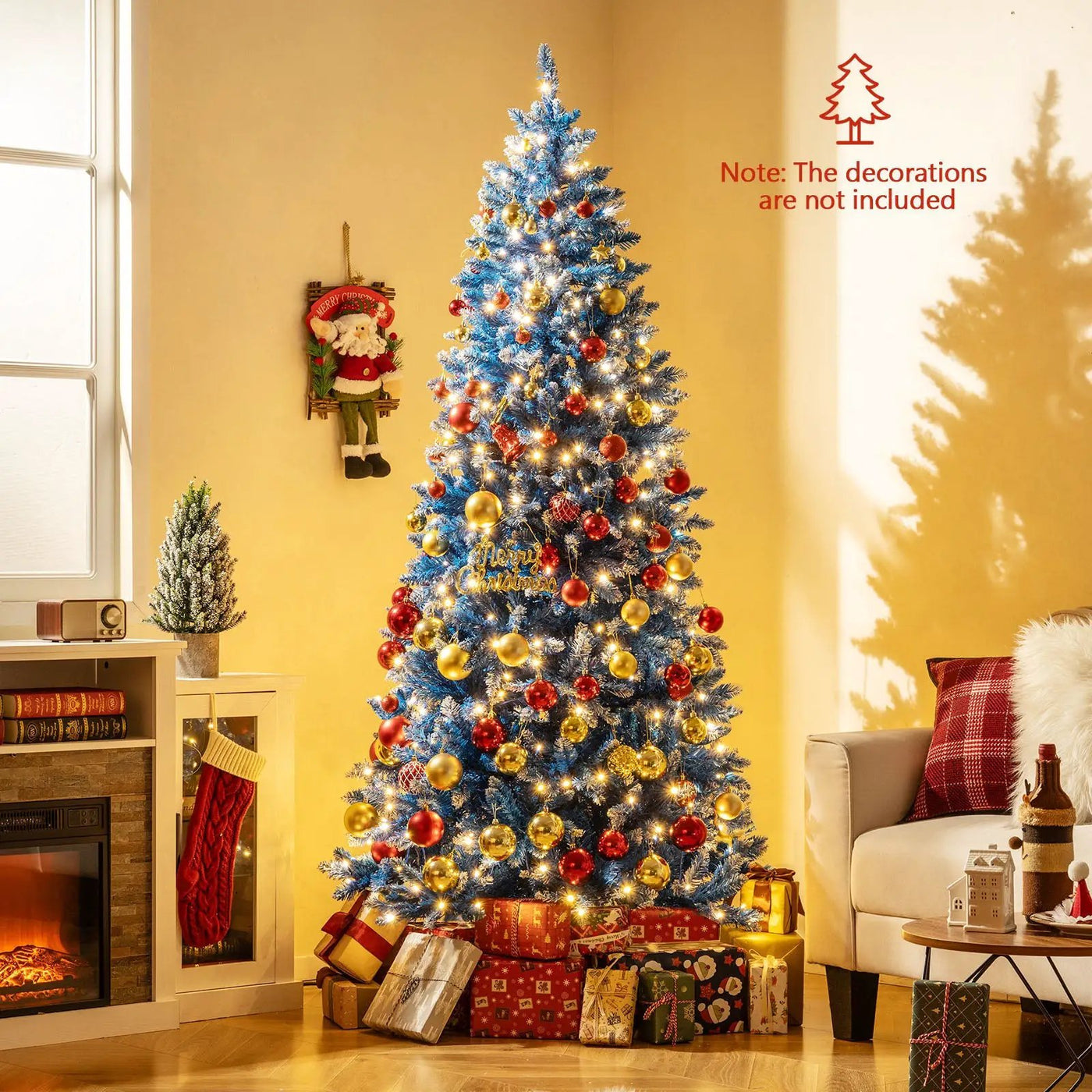 6/7/8/9 FT Artificial Christmas Tree with 767 Snowy Branch Tips by DirectDeals