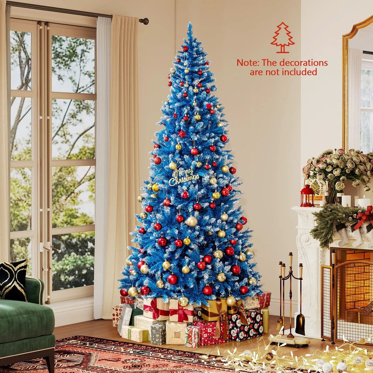 6/7/8/9 FT Artificial Christmas Tree with 767 Snowy Branch Tips by DirectDeals