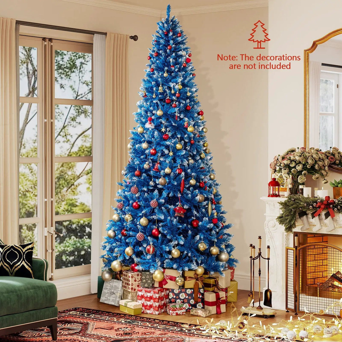 6/7/8/9 FT Artificial Christmas Tree with 767 Snowy Branch Tips by DirectDeals