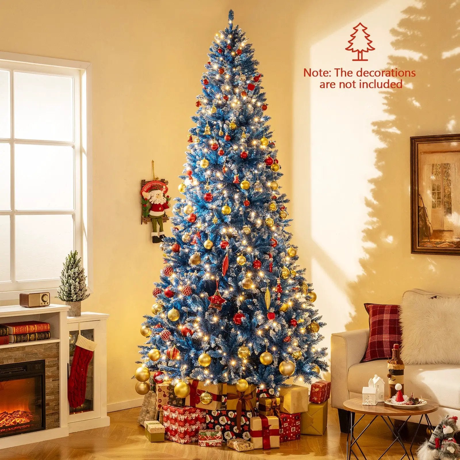 6/7/8/9 FT Artificial Christmas Tree with 767 Snowy Branch Tips by DirectDeals