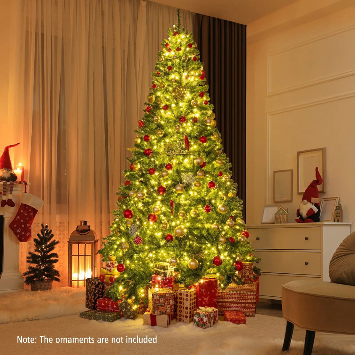 6/7/8 FT Pre-Lit Artificial Christmas Tree with Remote Control and LED Lights by DirectDeals
