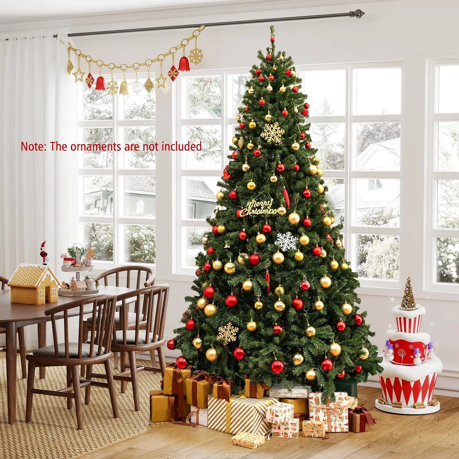 6/7/8 FT Pre-Lit Artificial Christmas Tree with Remote Control and LED Lights by DirectDeals
