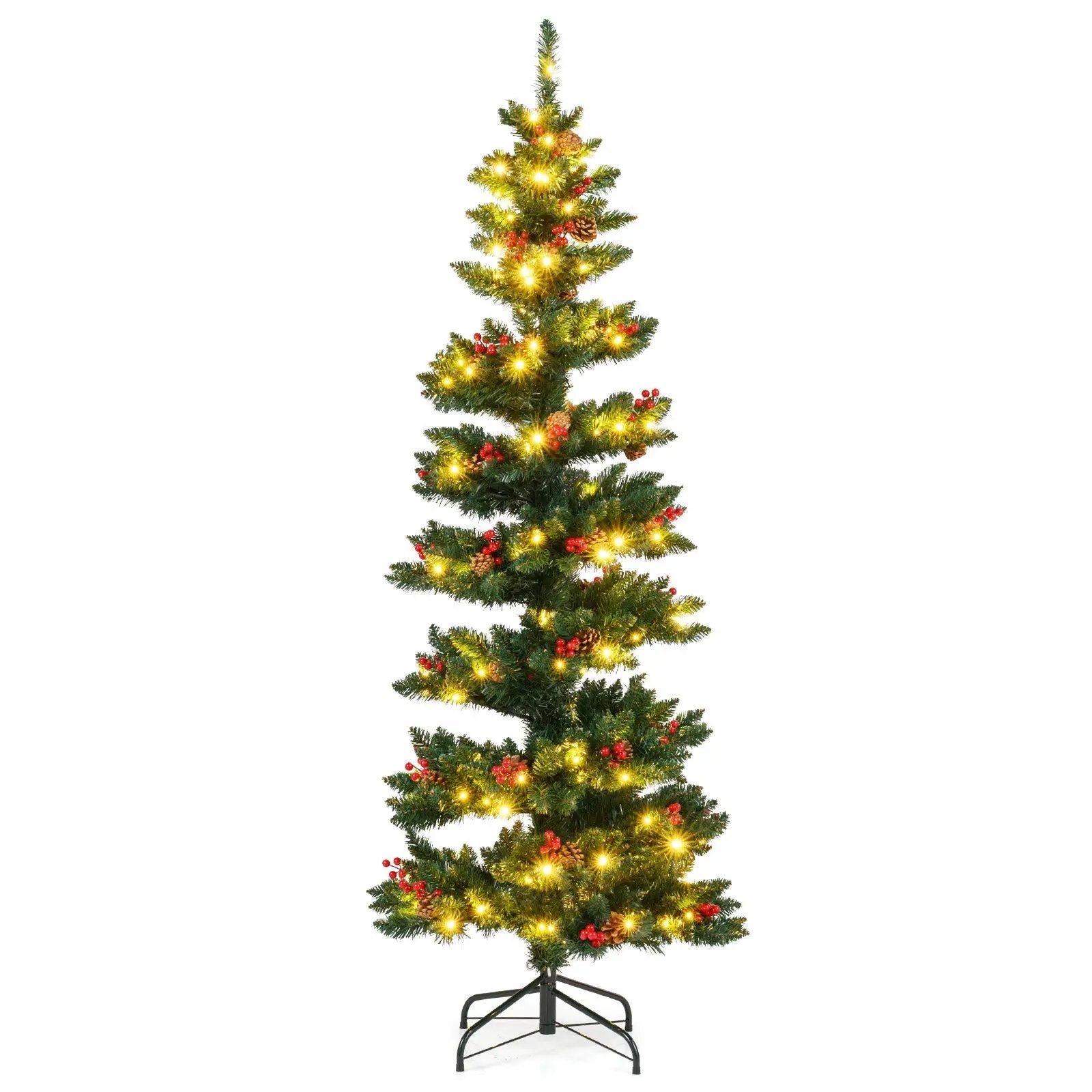 6/7 FT Pre-Lit Artificial Christmas Tree Spiral Holiday Tree with 612/791 Branch Tips and 8 Modes by DirectDeals