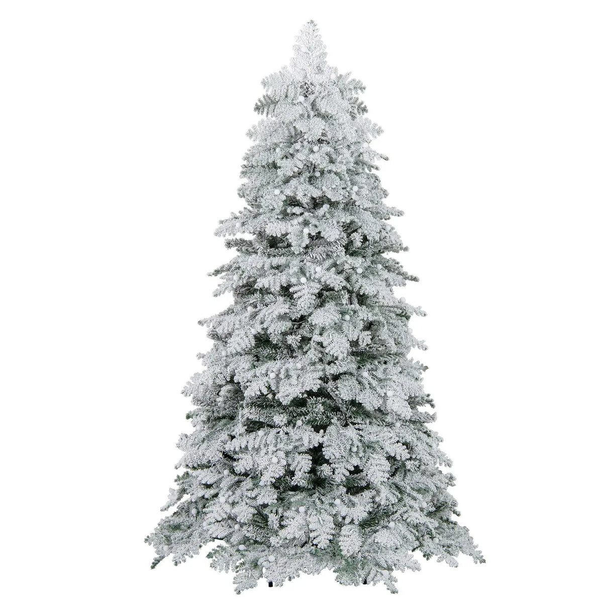 6/7 Feet Artificial Snow-flocked Christmas Tree Pre-lit Hinged Xmas Tree with 130 Twinkle Balls by DirectDeals