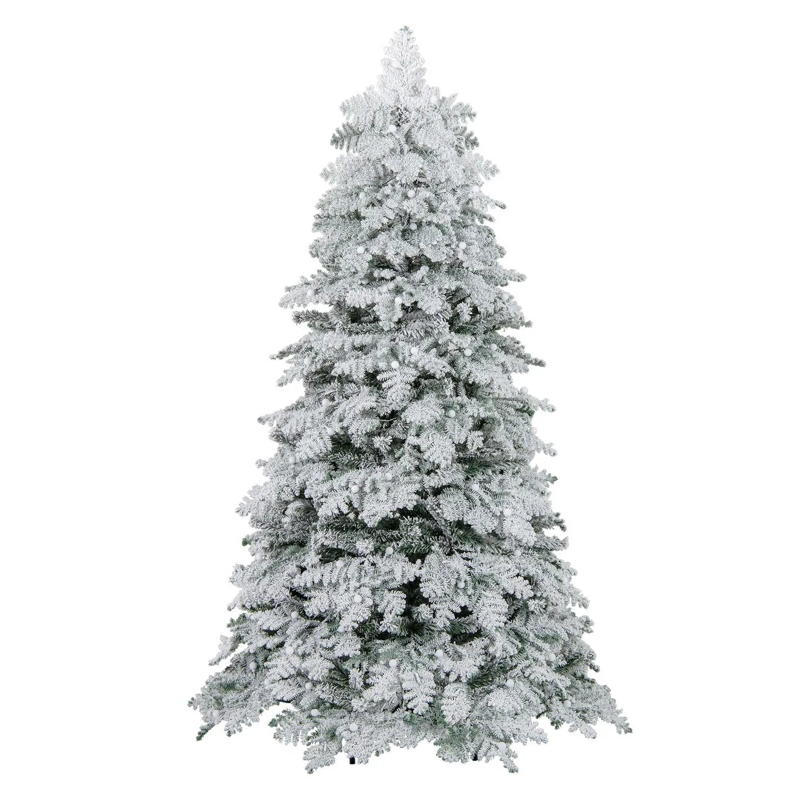 6/7 Feet Artificial Snow-flocked Christmas Tree Pre-lit Hinged Xmas Tree with 130 Twinkle Balls by DirectDeals