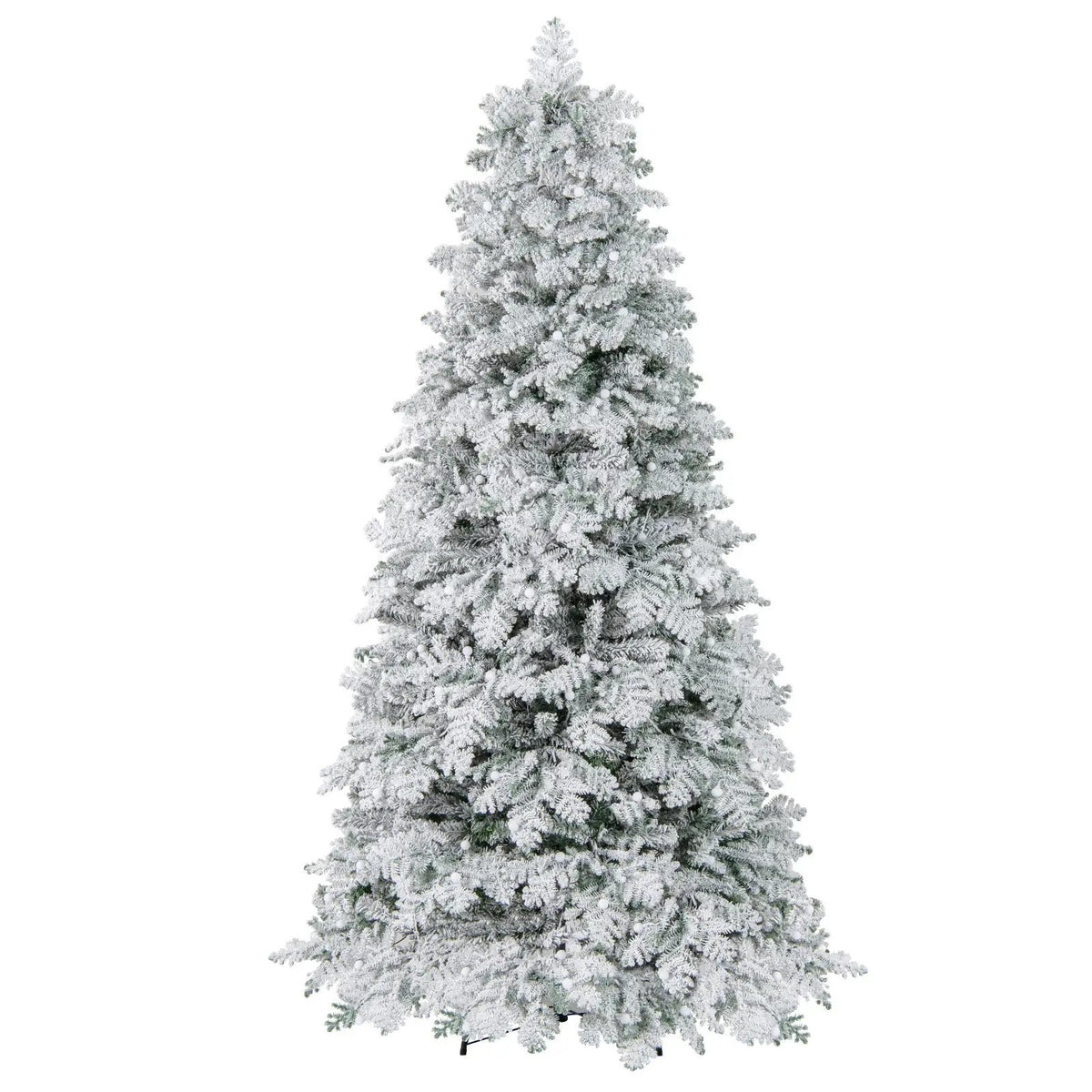 6/7 Feet Artificial Snow-flocked Christmas Tree Pre-lit Hinged Xmas Tree with 130 Twinkle Balls by DirectDeals