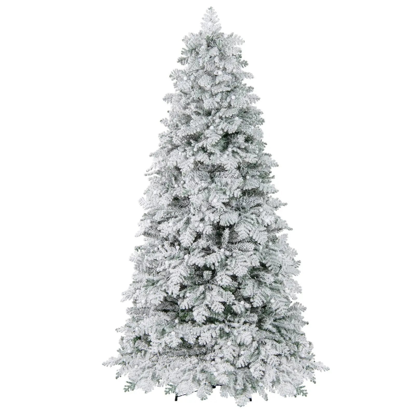 6/7 Feet Artificial Snow-flocked Christmas Tree Pre-lit Hinged Xmas Tree with 130 Twinkle Balls by DirectDeals