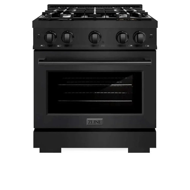 ZLINE 30" Select Gas Range Convection Gas Oven Black Stainless Steel HGRB-30 by Farmhouse Kitchen and Bath