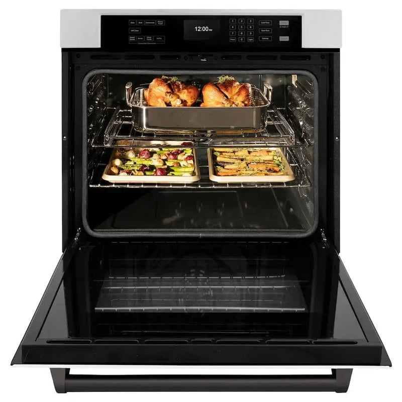 ZLINE 30" Autograph Edition Professional True Convection Single Wall Oven, Air Fry, Self Clean, White Matte, Matte Back WASZ-WM-30-MB by Farmhouse Kitchen and Bath