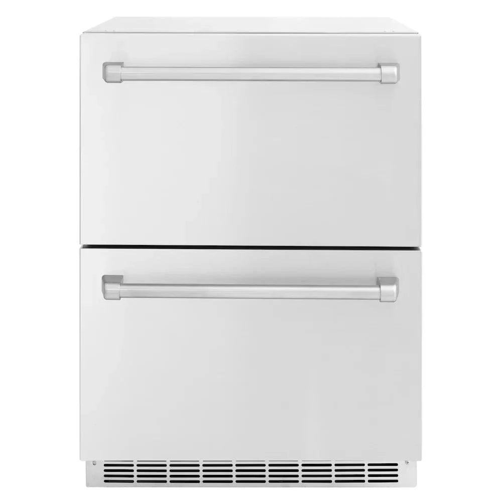 ZLINE 24" Touchstone 168 Can Outdoor-Rated Dual Refrigerator Drawer, Stainless Steel, RDSO-ST-24 by Farmhouse Kitchen and Bath