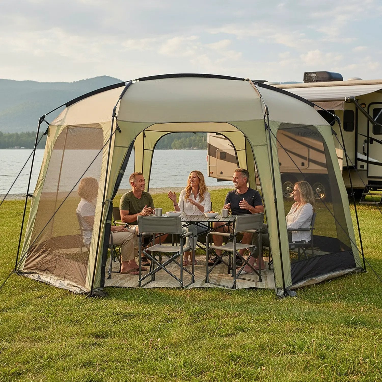 6-8 Person Netted Canopy Tent with Zippered Door by DirectDeals