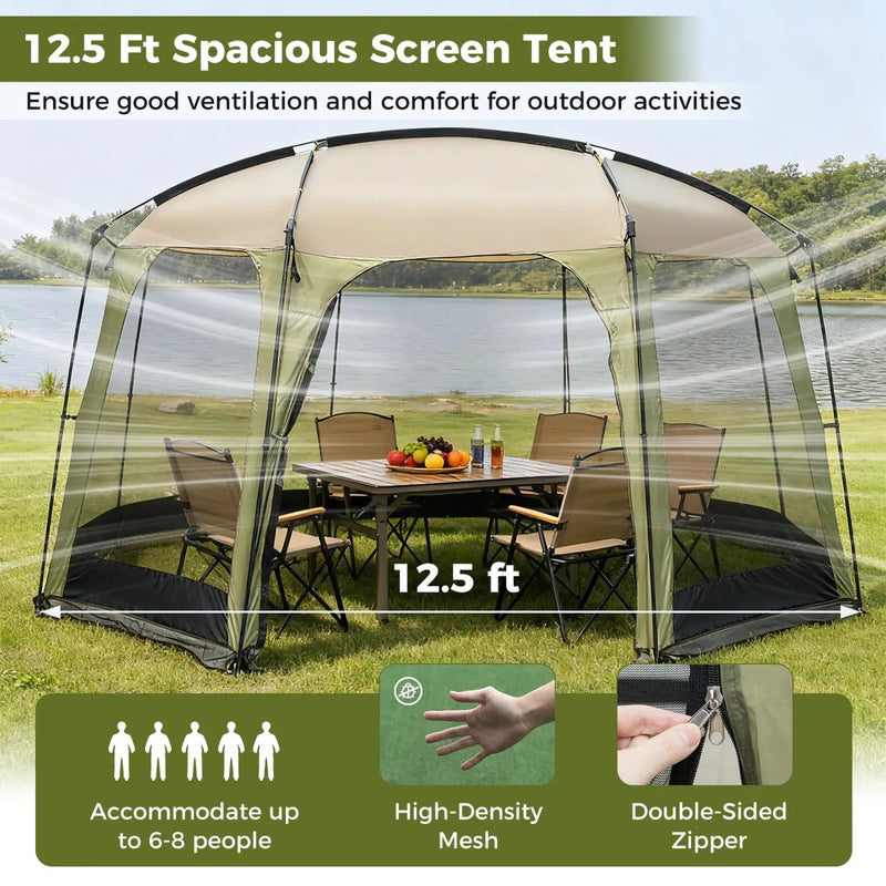 6-8 Person Netted Canopy Tent with Zippered Door by DirectDeals