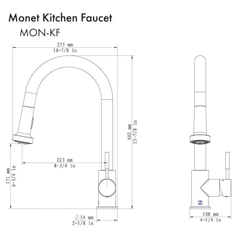 ZLINE Monet Kitchen Faucet, MON-KF-CB by Farmhouse Kitchen and Bath