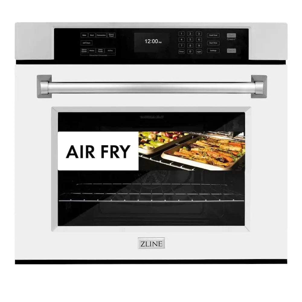 ZLINE 30 "Professional True Convection Single Wall Oven, Air Fry, Self Clean, White Matte WAS-WM-30 by Farmhouse Kitchen and Bath