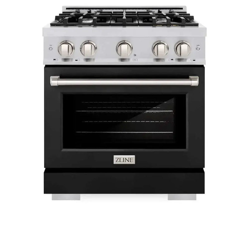 ZLINE 30" Select Gas Range Convection Gas Oven Stainless Steel Black Matte Door HGR-BLM-30 by Farmhouse Kitchen and Bath