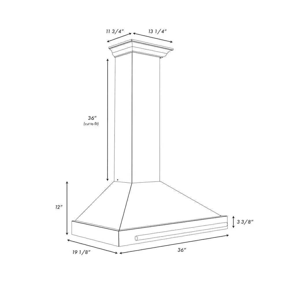 ZLINE 36" Autograph Stainless Wall Range Hood KB4SNZ-BLM36-CB by Farmhouse Kitchen and Bath