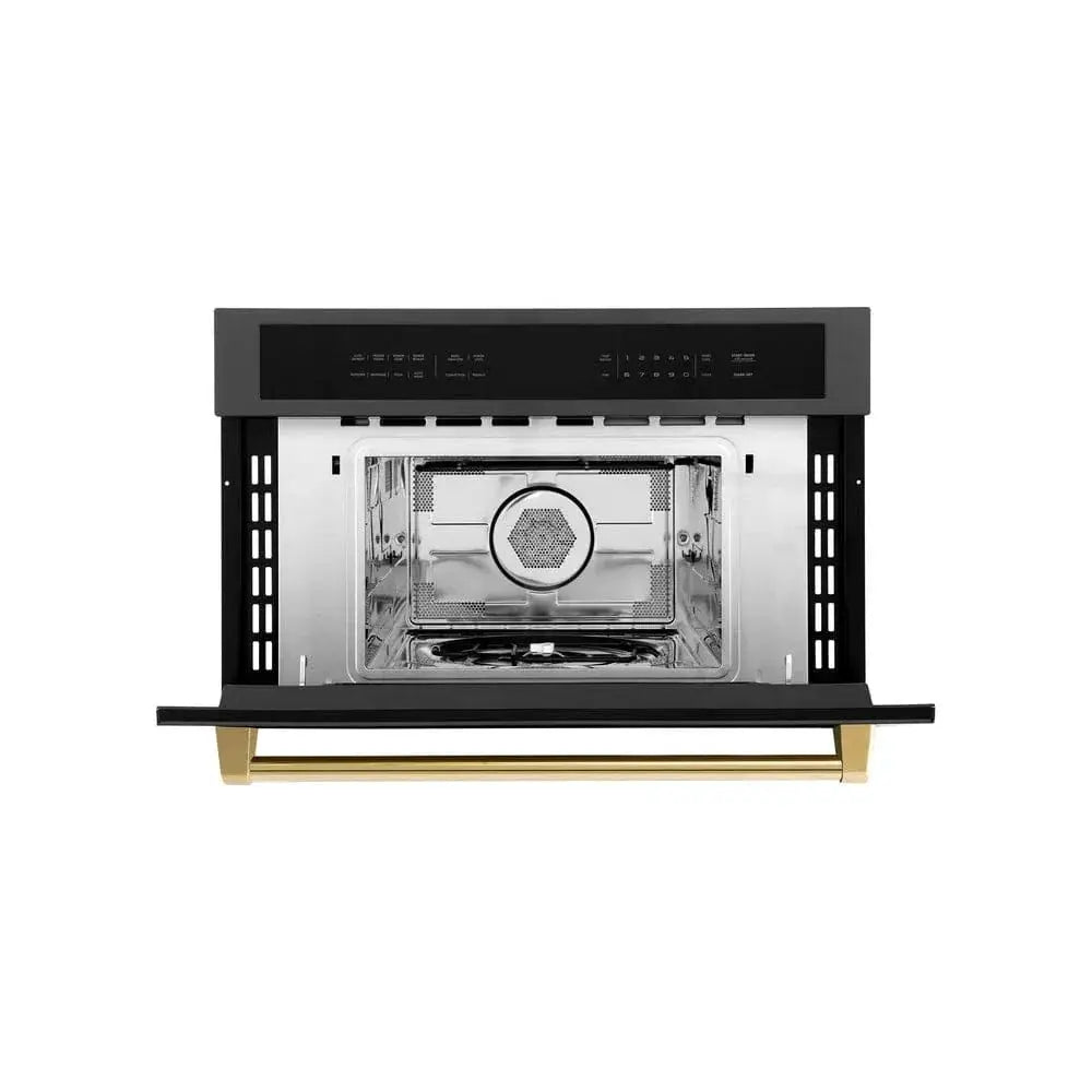 ZLINE 30” Convection Microwave, Black Stainless, Gold MWOZ-30-BS-G by Farmhouse Kitchen and Bath