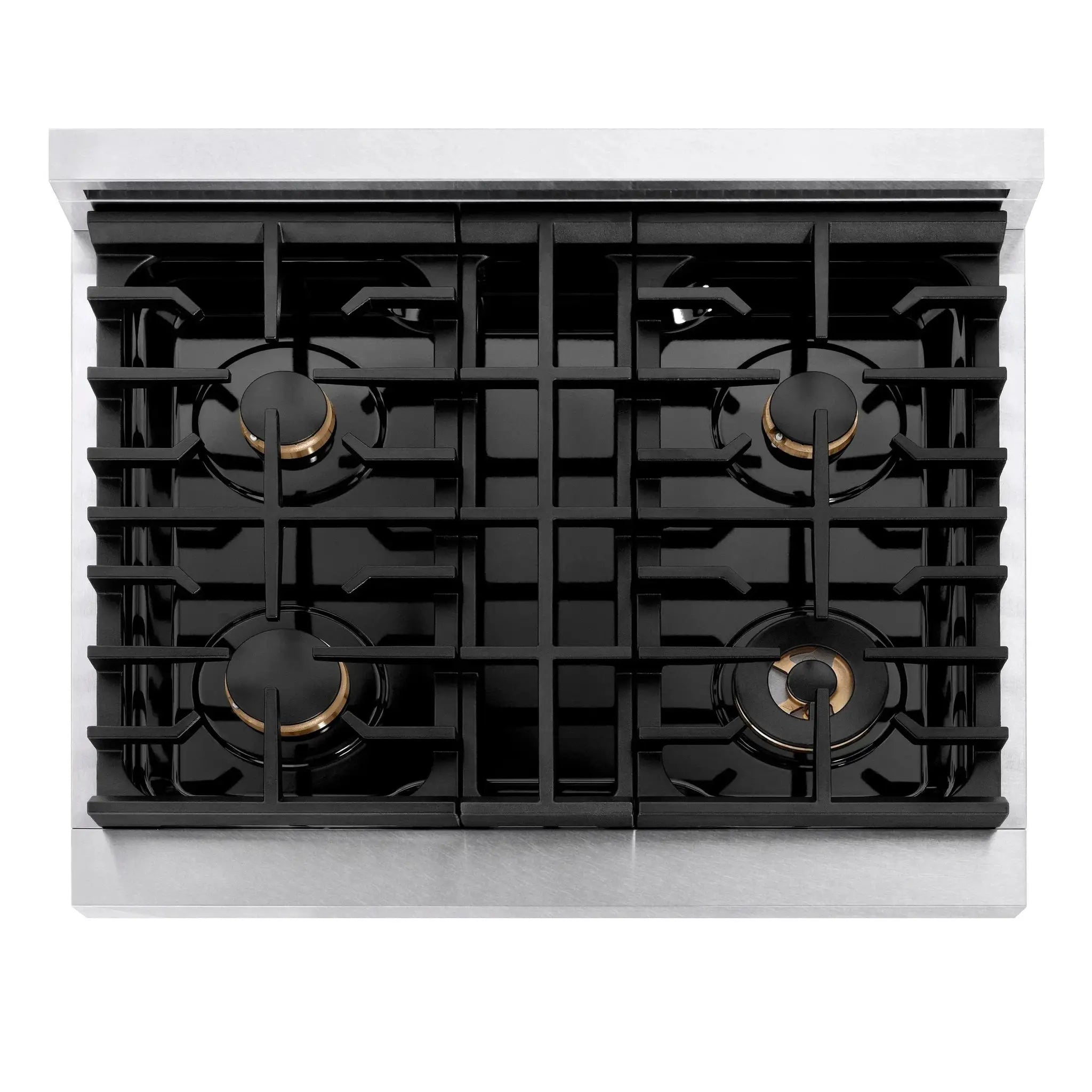 ZLINE 36" Paramount Gas Rangetop DuraSnow® Stainless Steel Brass Burners SRTS-BR-36 by Farmhouse Kitchen and Bath