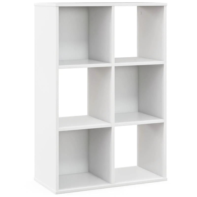 6-Cube Bookshelf 4-Tier Floor Display Shelf-White by DirectDeals