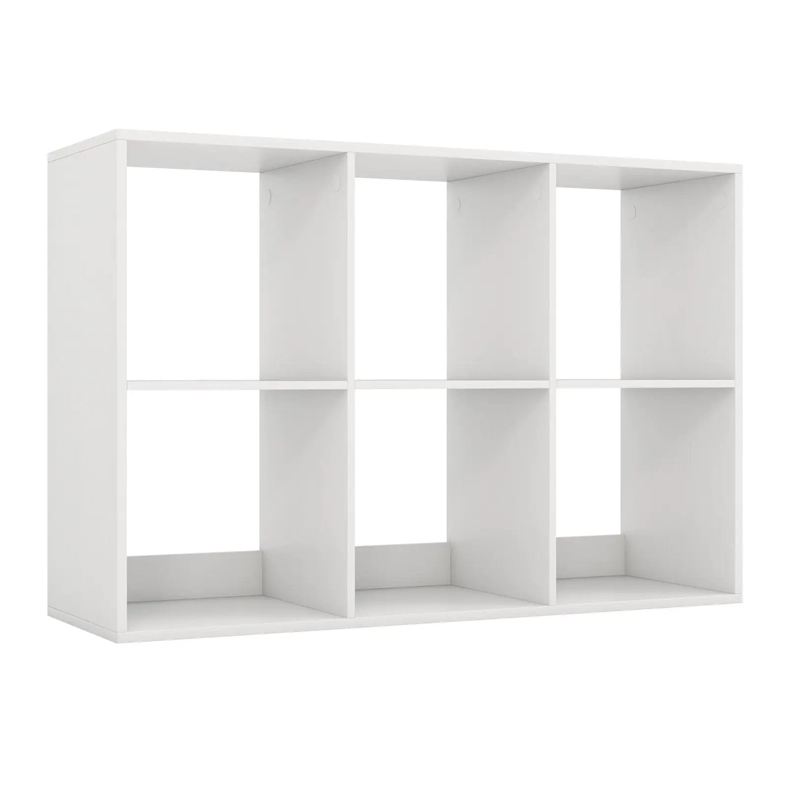 6 Cube Bookshelf with Back Guardrail for Living Room Bedroom by DirectDeals