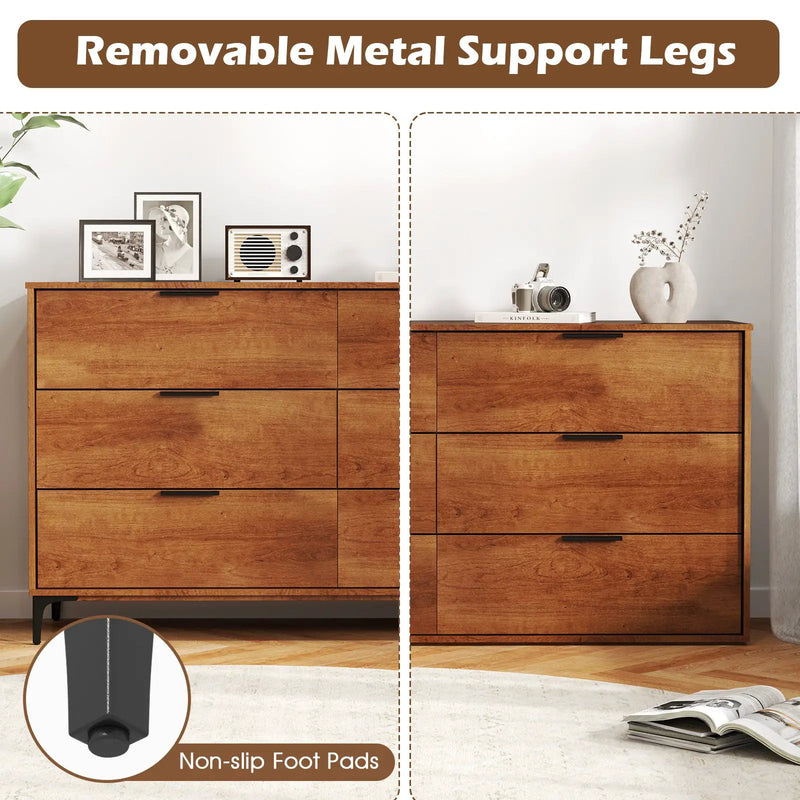 6-Drawer Dresser with Interlock System for Bedroom Living Room-Cherry by DirectDeals