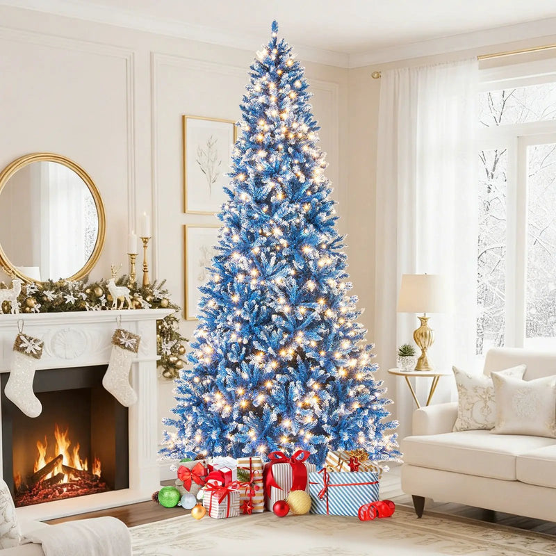 6/7/8/9 FT Artificial Christmas Tree with 767 Snowy Branch Tips by DirectDeals