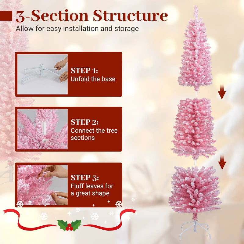 6 FT Artificial Christmas Tree with 460 Branch Tips and Folding Metal Stand by DirectDeals