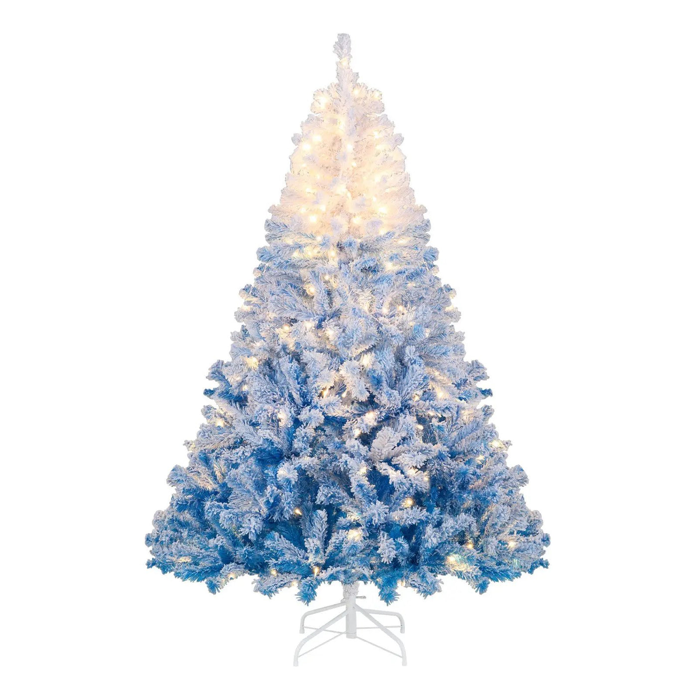 5/6/7/8 FT Artificial Christmas Tree with Warm White LED Lights and 8 Modes by DirectDeals