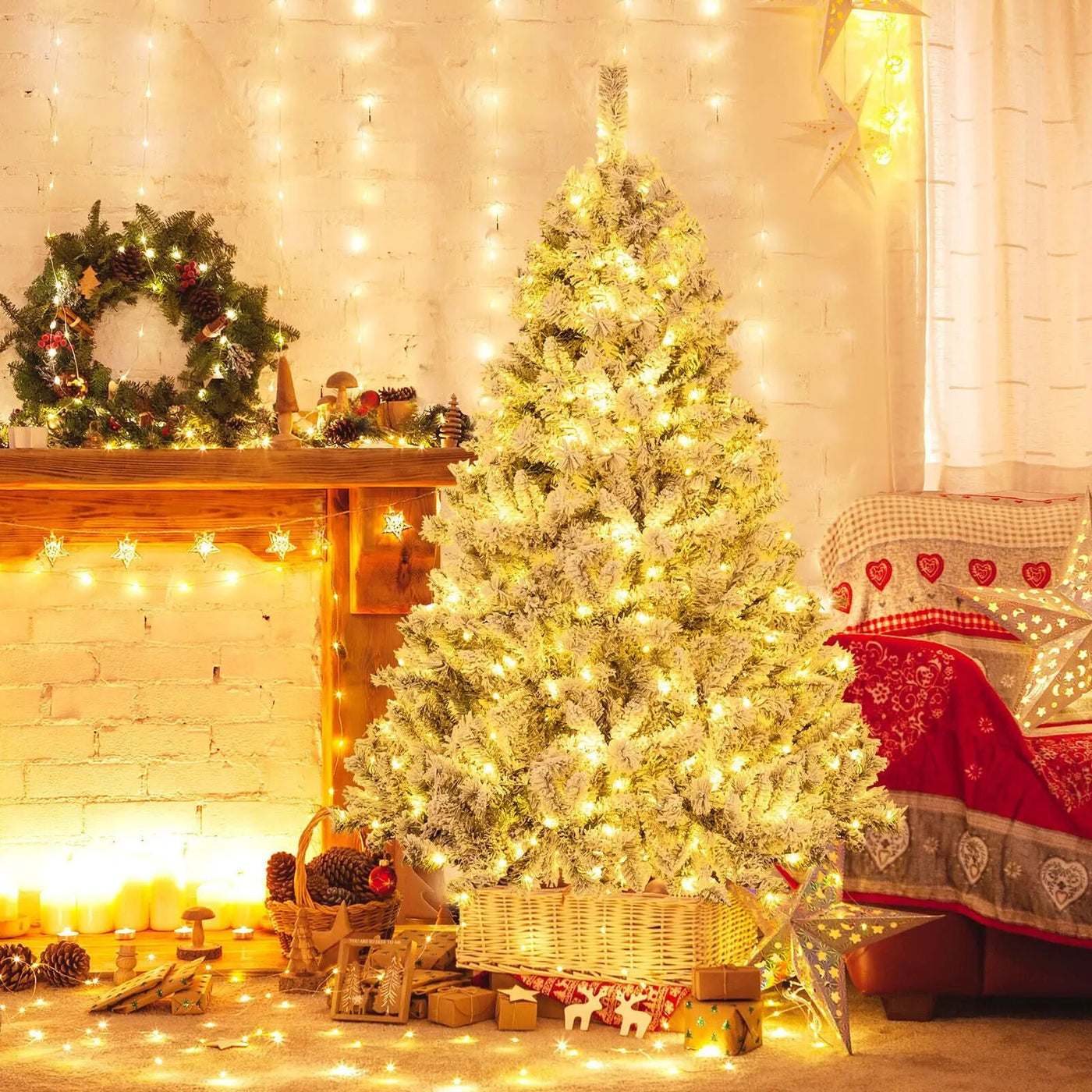 6/7/8 Feet Artificial Xmas Tree 3-Minute Quick Shape by DirectDeals