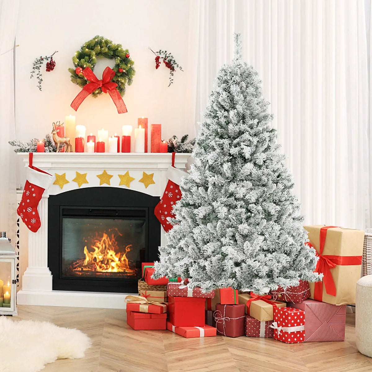6/7/8 Feet Artificial Xmas Tree 3-Minute Quick Shape by DirectDeals