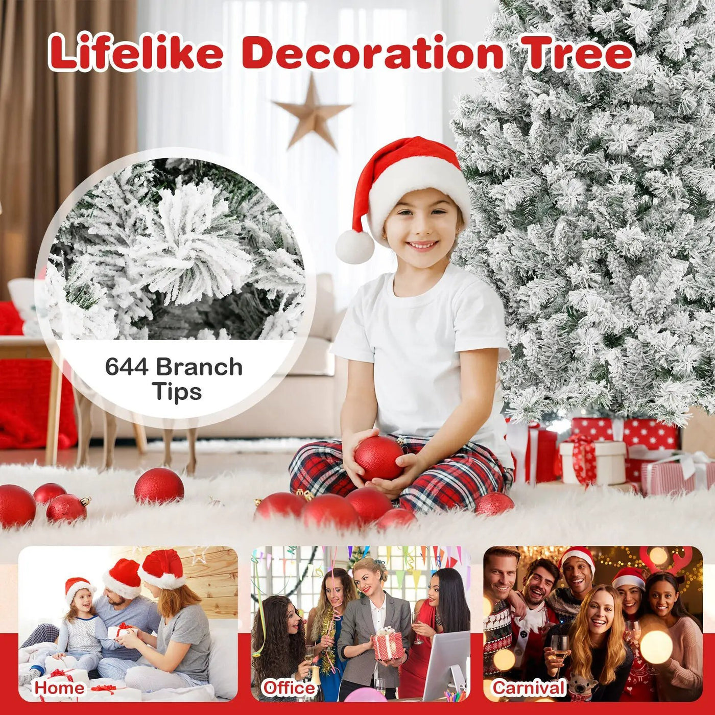 6/7/8 Feet Artificial Xmas Tree 3-Minute Quick Shape by DirectDeals