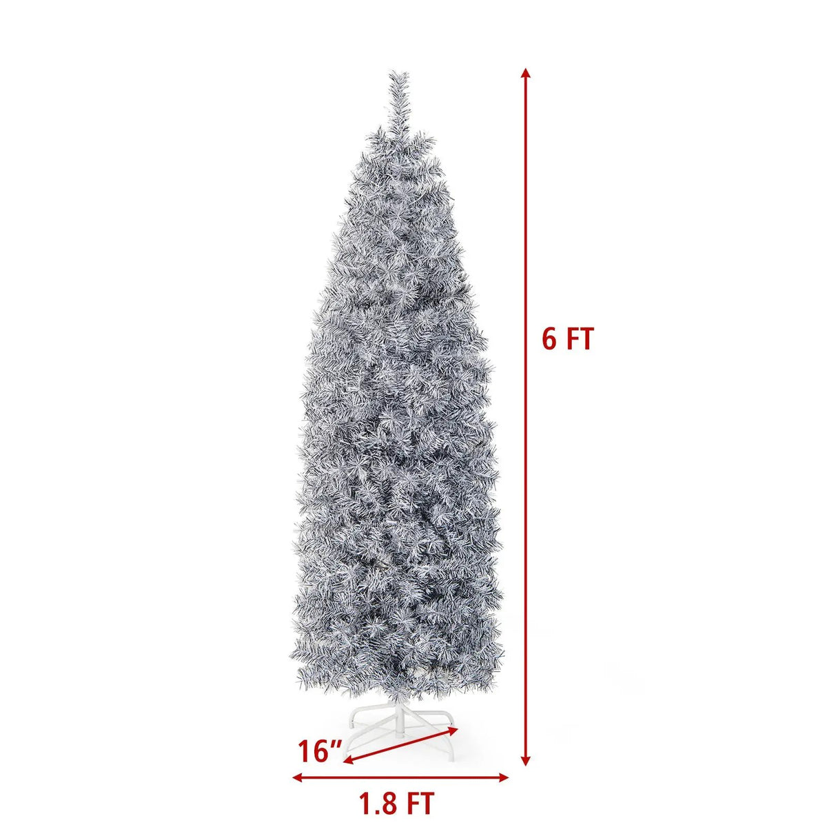 6 FT Pre-Lit Artificial Christmas Tree with 250 Cool-White LED Lights Black and White by DirectDeals
