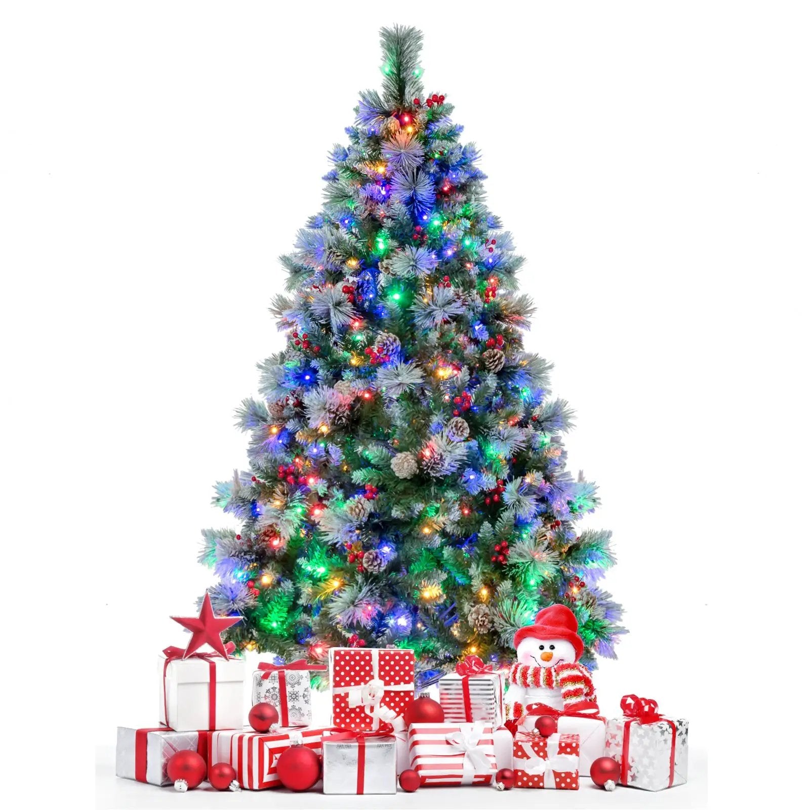 6 Feet Pre-Lit Artificial Christmas Tree with 350 LED Lights by DirectDeals