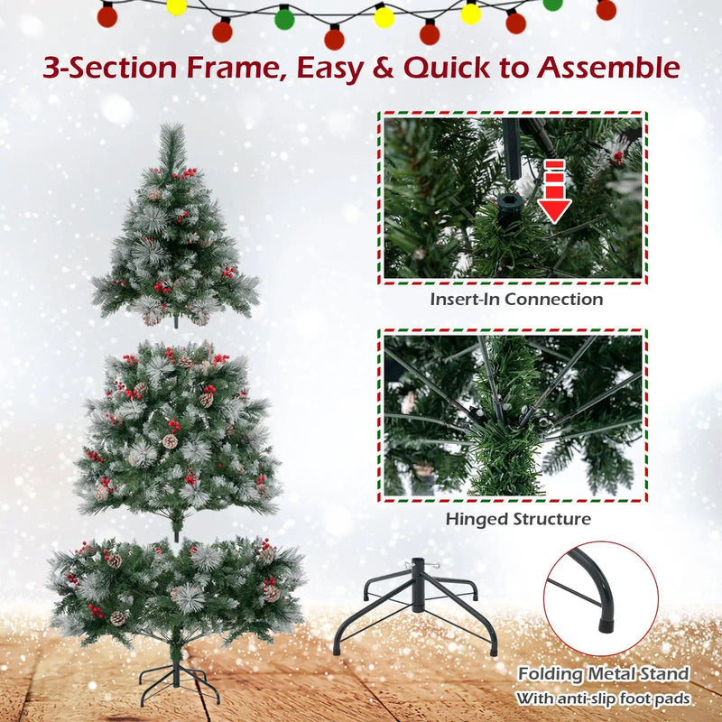 6 Feet Pre-Lit Artificial Christmas Tree with 350 LED Lights by DirectDeals
