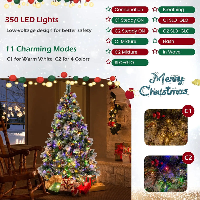 6 Feet Pre-Lit Artificial Christmas Tree with 350 LED Lights by DirectDeals