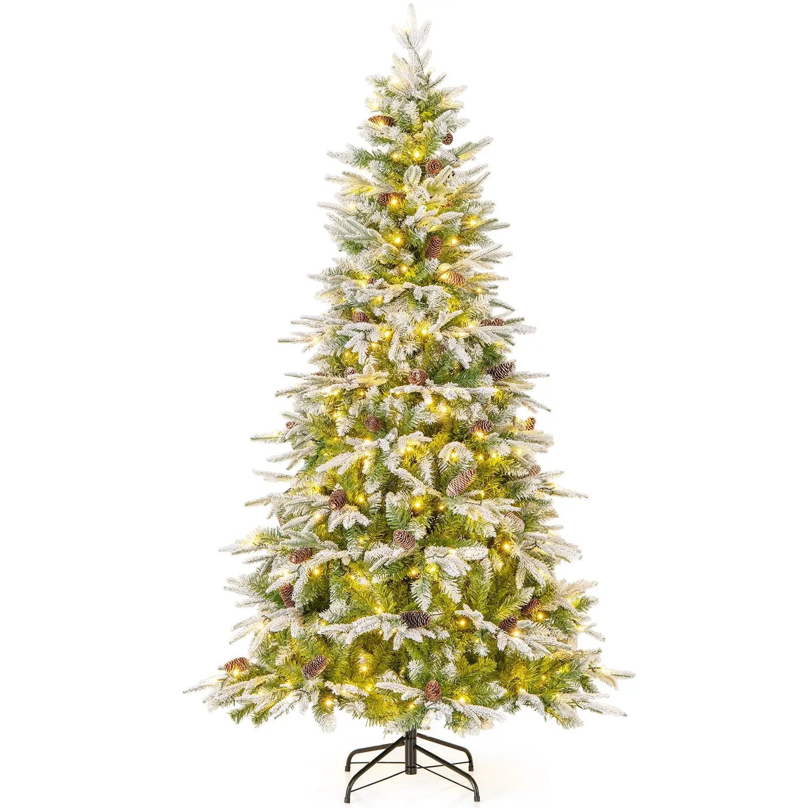 6/7.5/9 FT Pre-Lit Artificial Christmas Tree with 765/1135/1871 Tips and 280/470/690 Warm-White LED Lights by DirectDeals