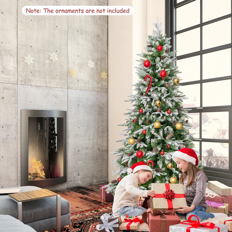 6/7.5/9 FT Pre-Lit Artificial Christmas Tree with 765/1135/1871 Tips and 280/470/690 Warm-White LED Lights by DirectDeals
