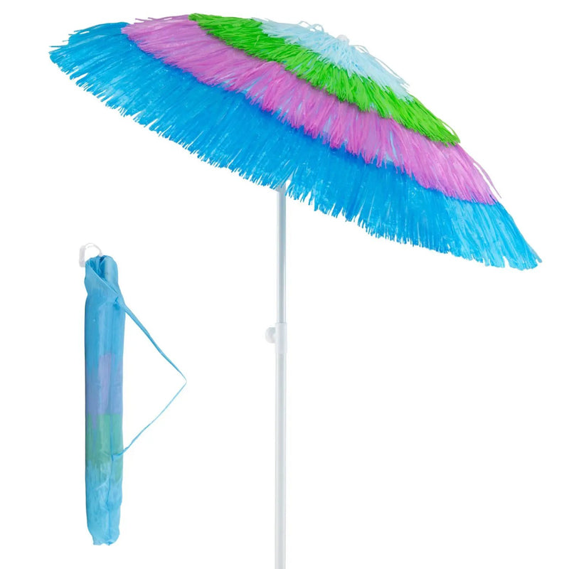6 Feet Thatched Patio Umbrella with Tilt Design and Carrying Bag by DirectDeals