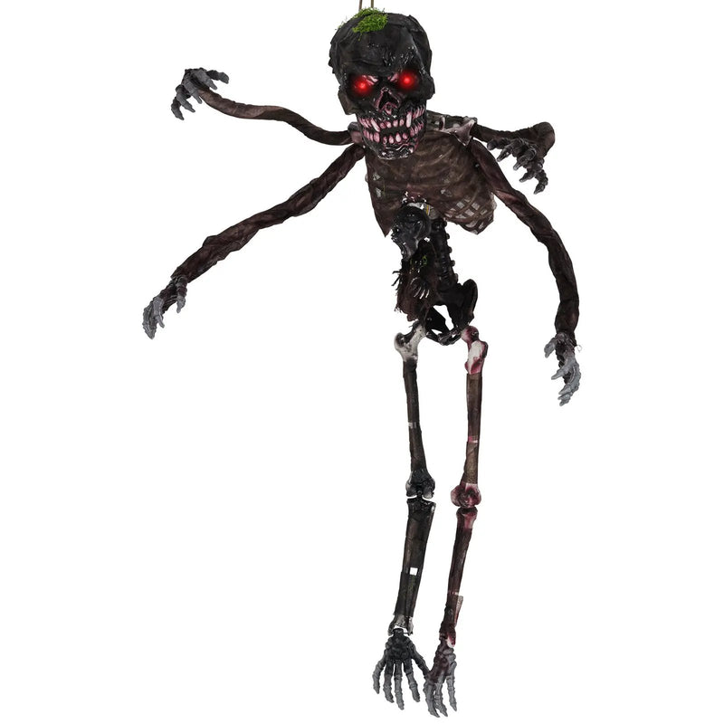 6 Feet Animated Halloween Decoration with 4 Arms Red LED-lit Eyes & Spooky Sounds by DirectDeals