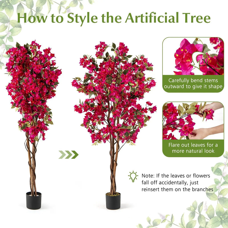 6 Feet Artificial Bougainvillea Tree with 910 Flowers by DirectDeals