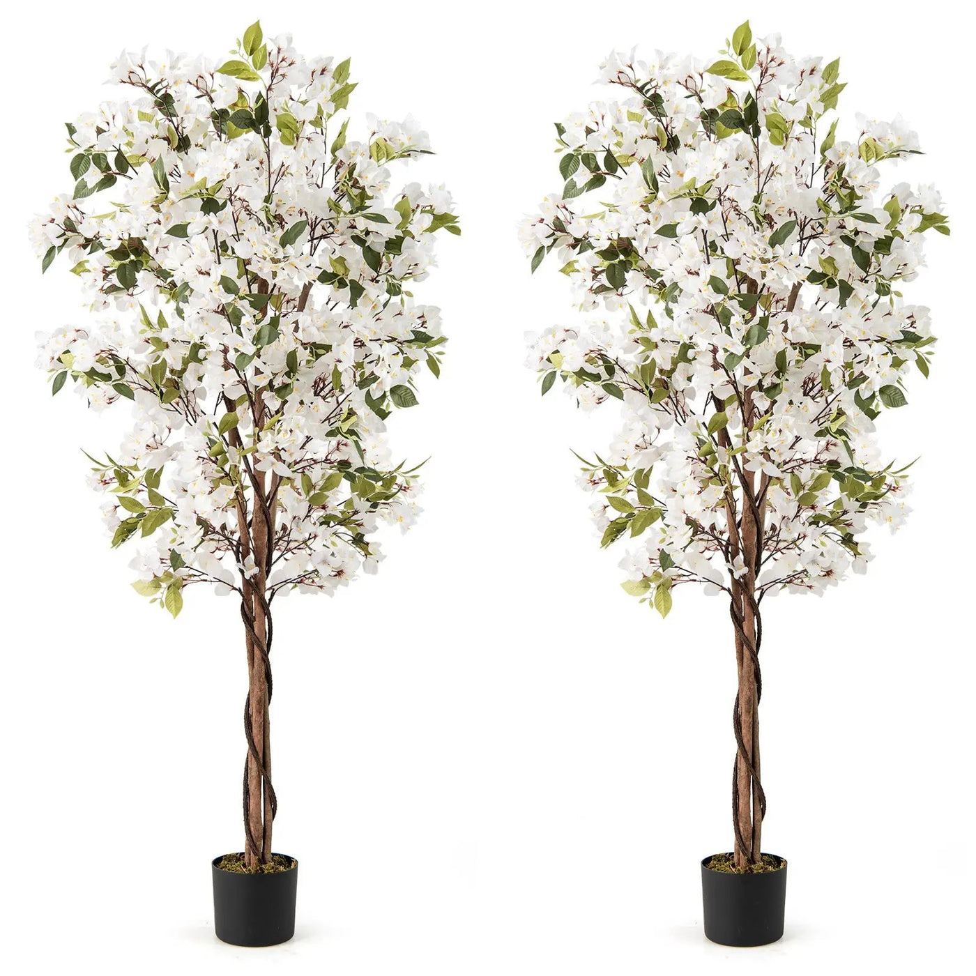 6 Feet Artificial Bougainvillea Tree with 910 White Flowers by DirectDeals