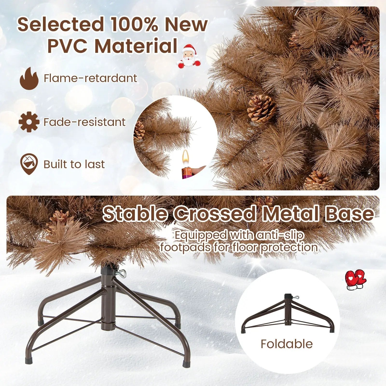 6 Feet Artificial Christmas Tree with 493 Branch Tips for Home Office Carnival by DirectDeals