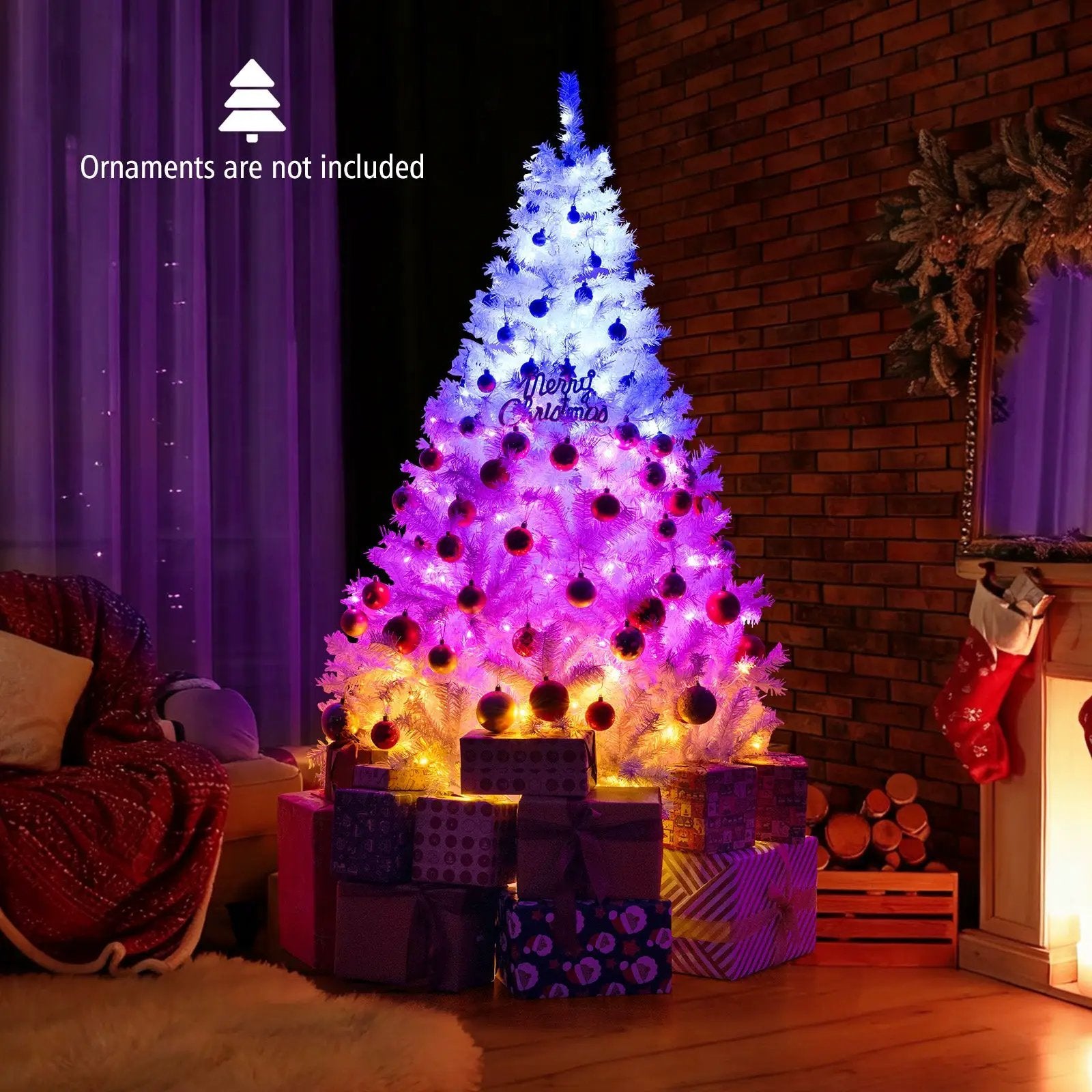 6 Ft Pre-Lit Artificial Christmas Tree with 11 Light Modes by DirectDeals