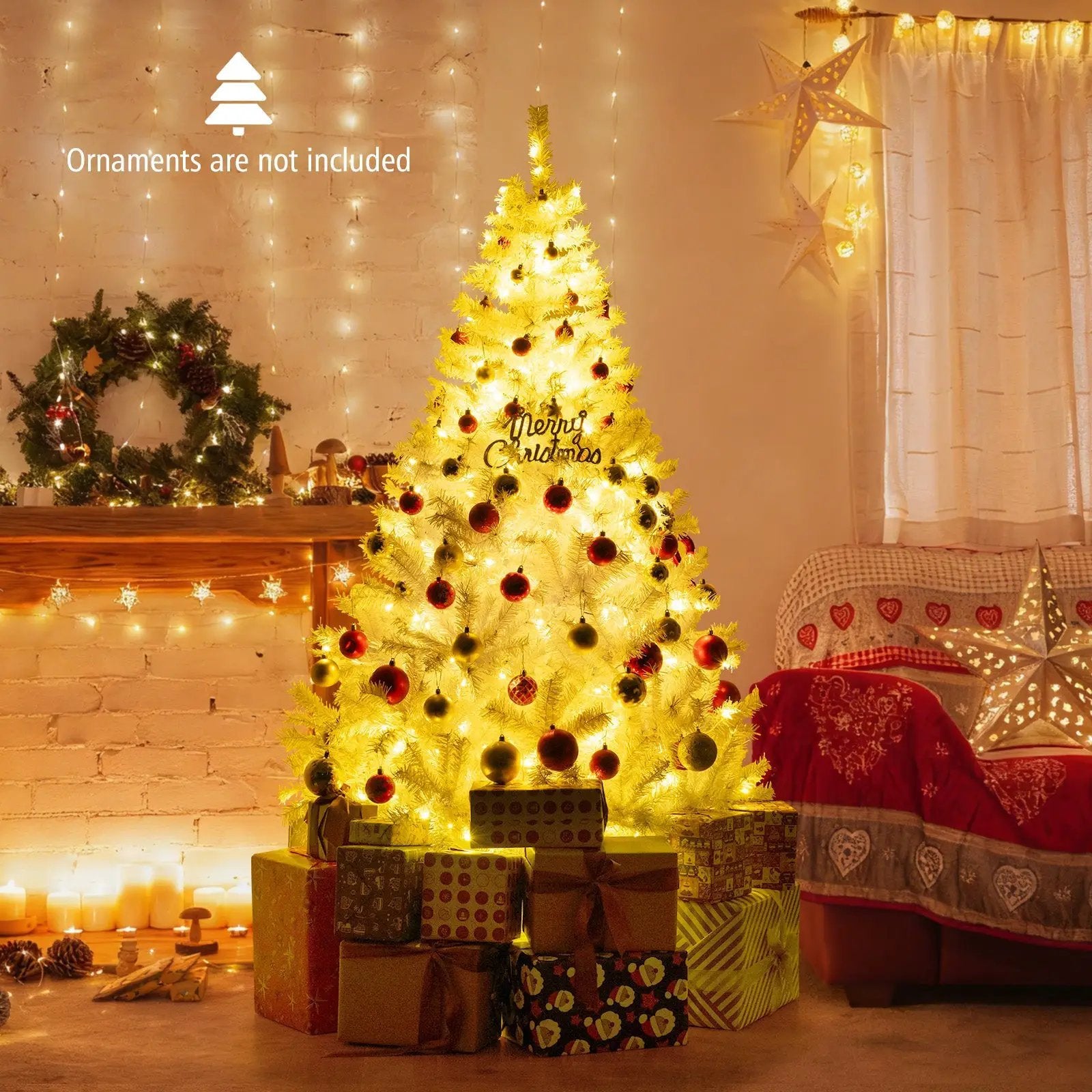 6 Ft Pre-Lit Artificial Christmas Tree with 11 Light Modes by DirectDeals