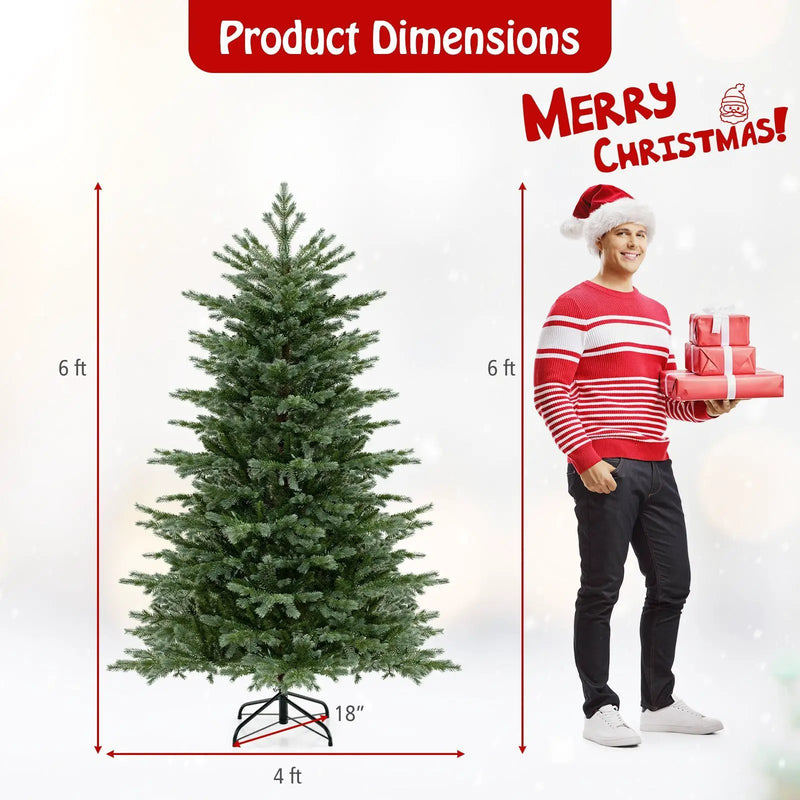 5/6/7 Feet Artificial Christmas Tree with 1426/2116/3156 Lush PVC and 200/300/400 Warm White LED Lights by DirectDeals