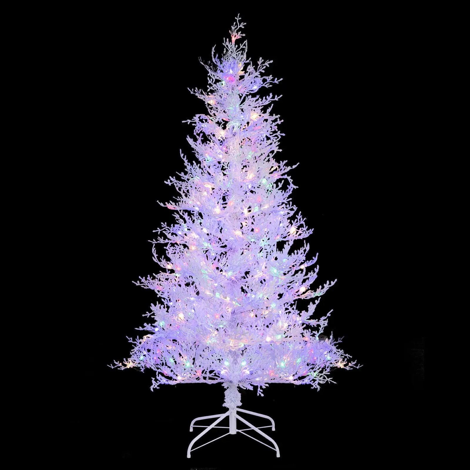 6 Feet Artificial Xmas Tree with 383 PE Branch Tips and 300 LED Lights by DirectDeals