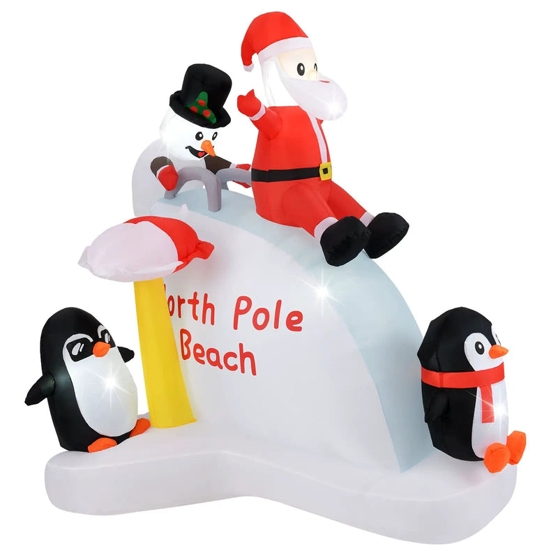 6 Feet Christmas Inflatable with Blow up Penguins and Santa Decoration by DirectDeals