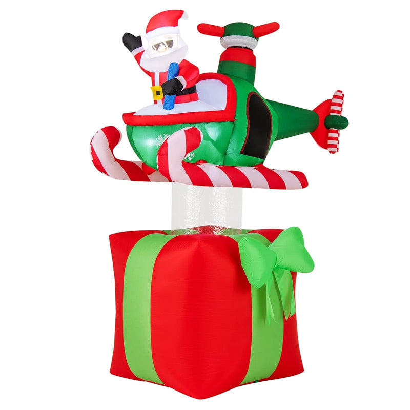 6 Feet Christmas Inflatables Blowup Santa Flying Airplane with with 3 LED Lights and Built-In Blower by DirectDeals