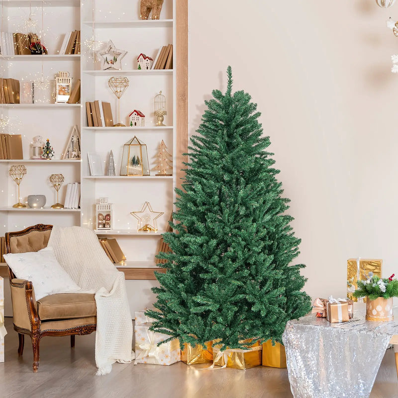 6 Feet Hinged Artificial Christmas Tree with Solid Metal Stand by DirectDeals