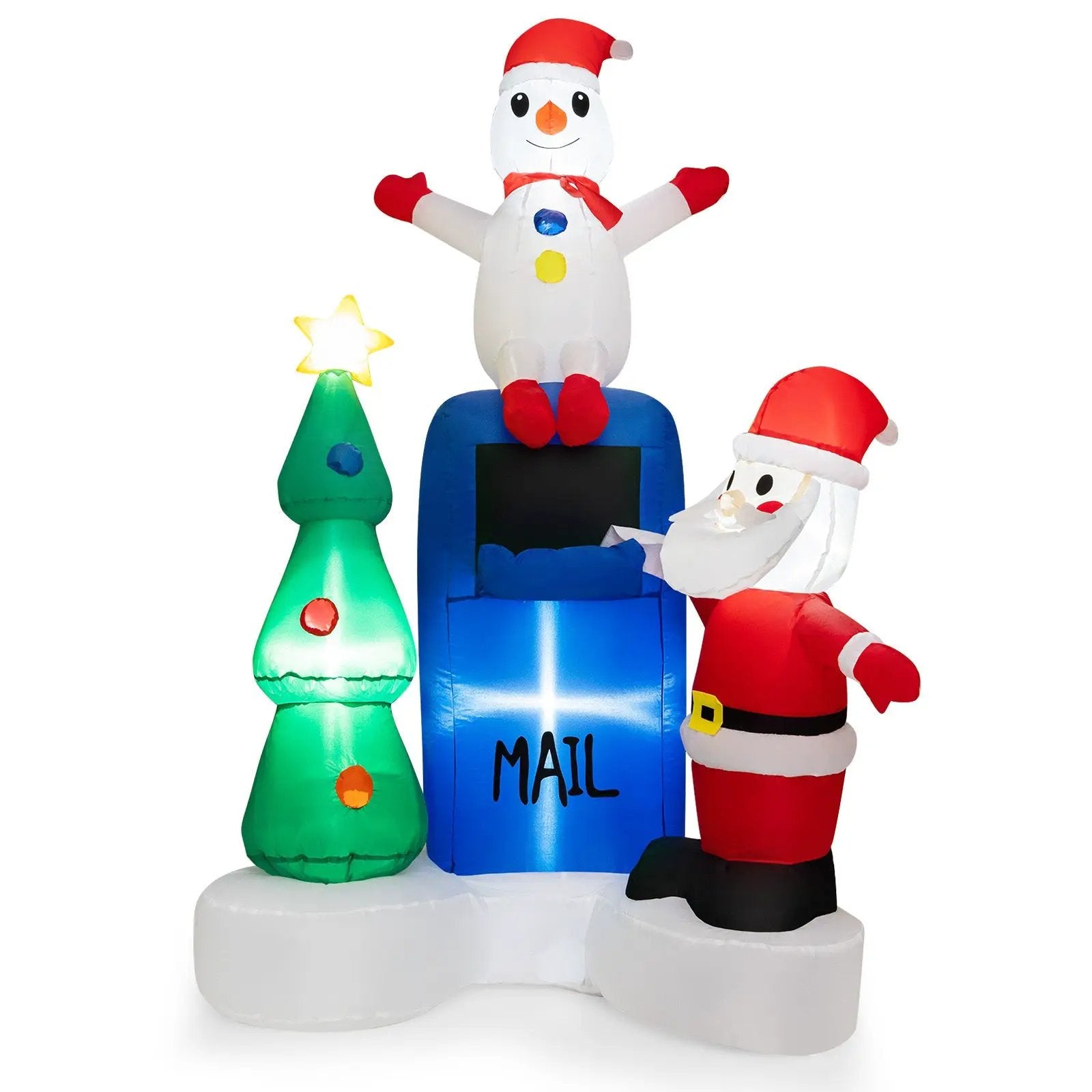 6 Feet Lighted Christmas Inflatable Mailbox Santa Claus Snowman Christmas Tree by DirectDeals